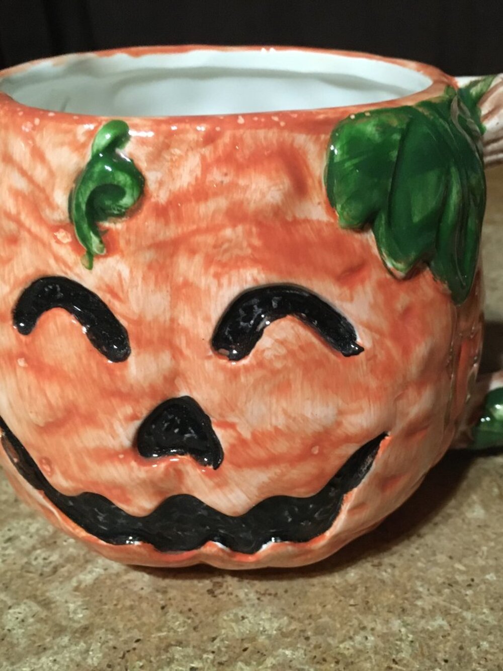 LEFTON CHINA CERAMIC PUMPKIN COFFEE MUG CUP